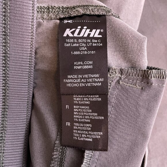 Kuhl Women L Gray FreeFlex Move Pants Zip Pocket Drawstring Waist Lightweight - Picture 11 of 12